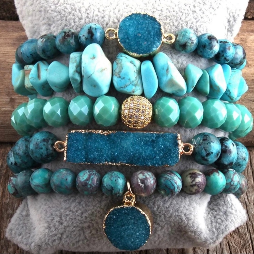 Crystal beads bracelet set